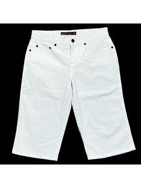 SO Real So Right Stretch Capri Pants Womens Size 5 White 5 Pockets Mid Rise